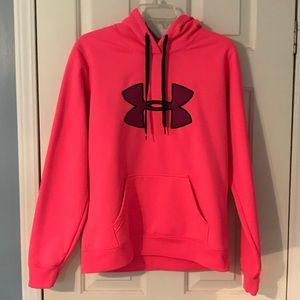Under Armour neon pink big logo hoodie!